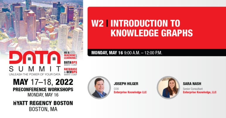 Graphic for Data Summit 2022 featuring Joseph Hilger and Sara Nash.